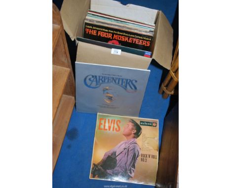 A box of  LP's  Elvis, The Carpenters etc.