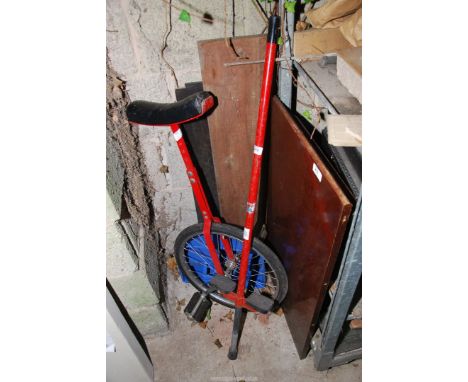 A unicycle and a pogo stick.