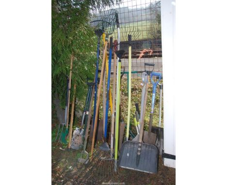 A quantity of garden tools.