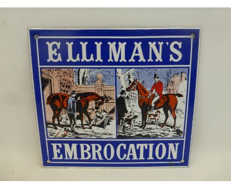 A small reproduction Elliman's Embrocation pictorial enamel sign, 9 x 8".
