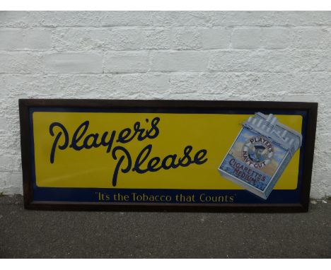 A Player's Please "It's the Tobacco that counts" part pictorial enamel sign with packet image, the sign in near mint conditio