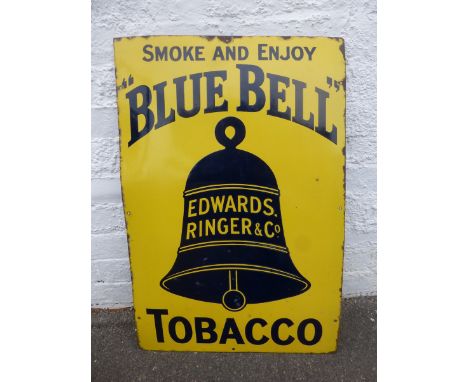 A "Blue Bell" Tobacco pictorial rectangular enamel sign, in very good condition, 20 x 30".