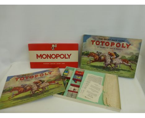 A boxed Totopoly race game in excellent condition and a Monopoly game, also in excellent condition.