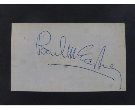 Paul McCartney's autograph, signed when he was courting Jane Asher who was appearing in a play at The Little Theatre.