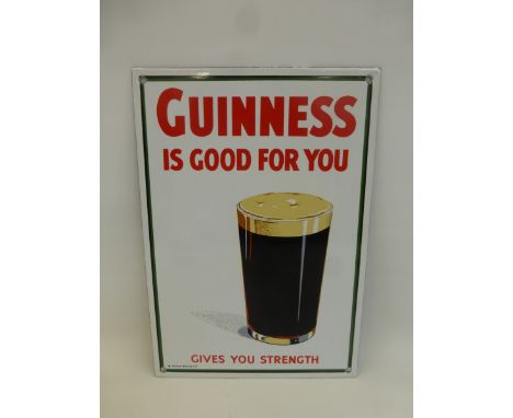 A small reproduction Guiness is good for you pictorial enamel sign, 7 x 10".