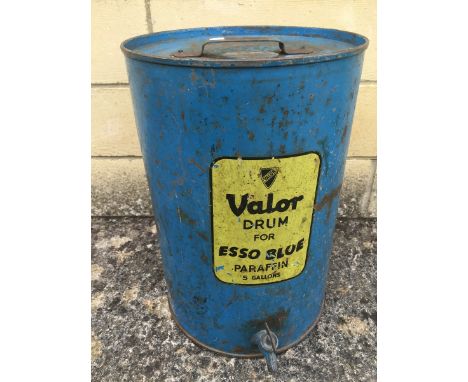 A Valour drum for Esso Blue Paraffin five gallon, with dispensing tap.