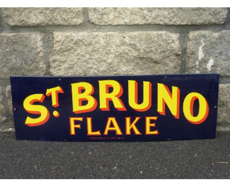 A St. Bruno Flake rectangular enamel sign by Patent Enamel Co. Ltd, in mint condition, 24 x 8".
