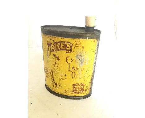 A Price's Cycle Lamp Oil oval oil can.