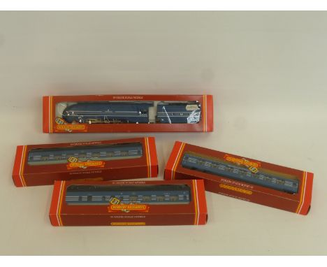 A Hornby R.685 LMS 4-6-2- "Coronation" Class TP, two R.422 LMS first class coaches (Coronation Scot) and an R.423 LMS Brake t