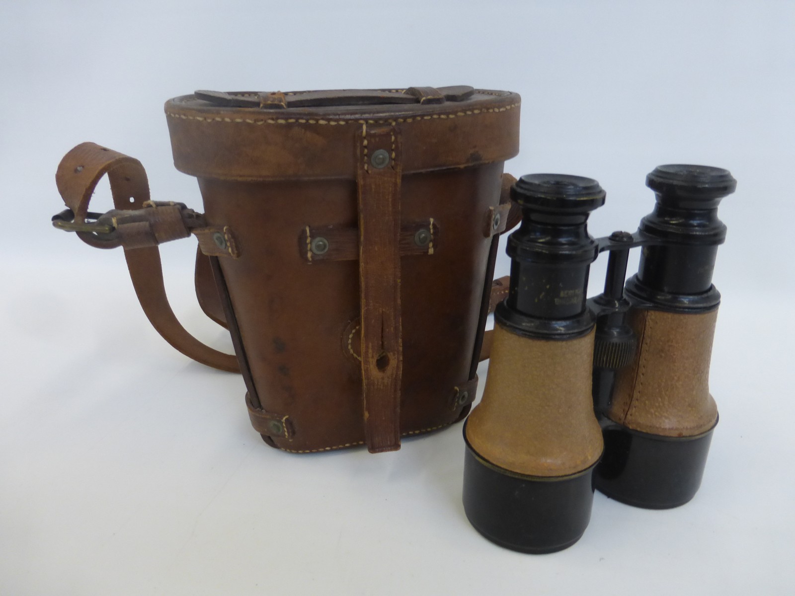 J.B. Brooks & Co. Ltd 1916 leather cased pair of binoculars.
