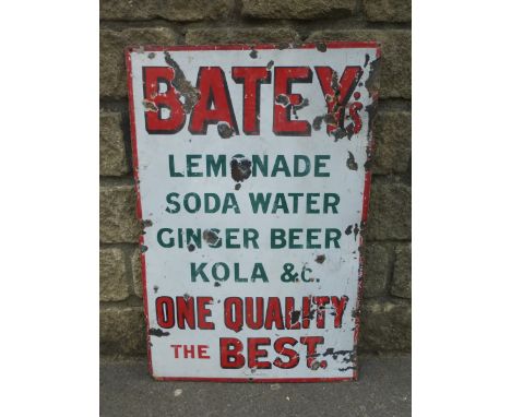 A Batey's rectangular enamel sign by Chromo, 20 x 30".