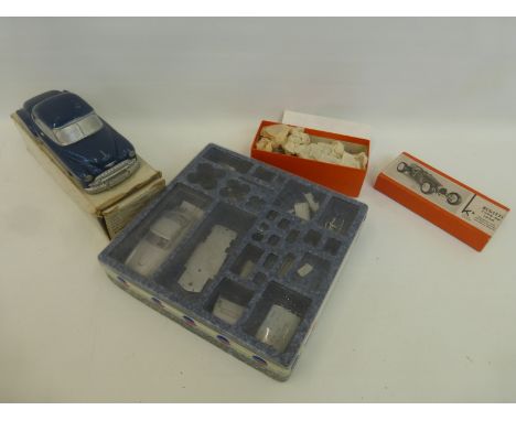 An Automotive Miniatures 1950 Chevrolet (incomplete), a K. Kits Bugatti Type 59 1934 kit and a Ferrari 250 GT Lusso boxed kit