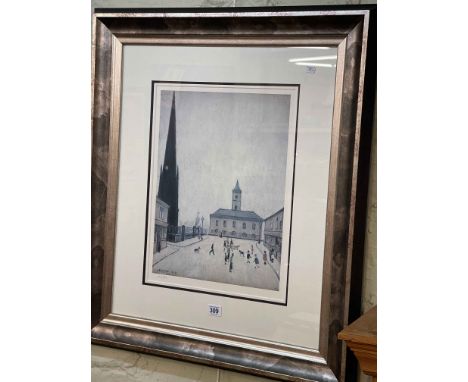 L.S. Lowry, The Old Town Hall, Middlesbrough, limited edition print, 39cm by 29cm, in glazed frame. *Artists Resale Royalty C
