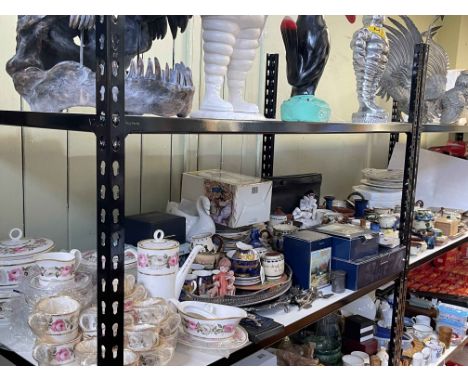 Collection of Torquay Pottery, Royal Worcester 'Royal Garden' dinner and teaware, collectors plates, vintage football rattle,