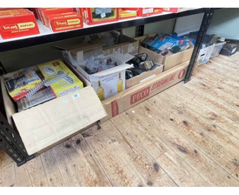 Large collection of model railway accessories, buildings, track, etc.