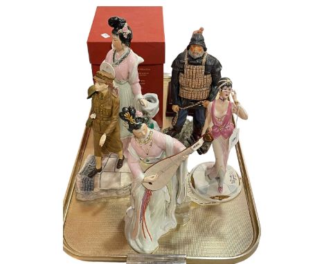 Ashmor figure of First Emperor of China, boxed, figures of Lifeboatman and Army Girl, two Chinese figures and Capo di Monte f