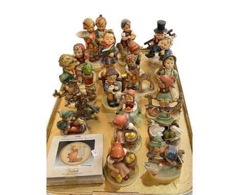 Nineteen Hummel figures and boxed collectors plate.