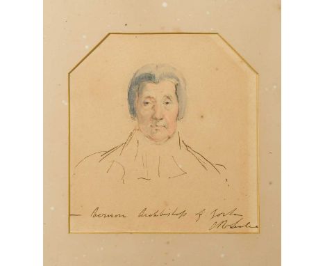 Charles Robert Leslie RA (American/British, 1794-1859) Portrait study of Archbishop Vernon of Yorktitled 'Vernon Archbishop o