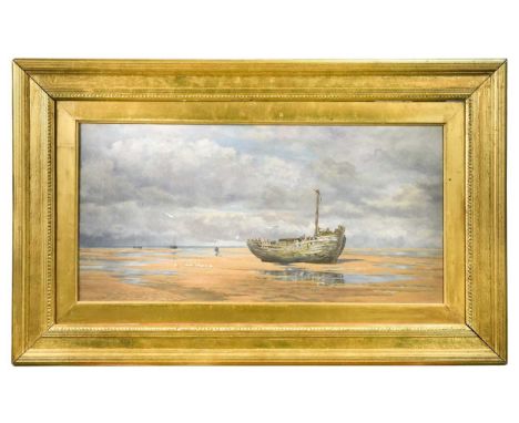 * * John Brett (British, 1831-1902)  'The winter of our discontent when we took the bar to the ebb', Newport, Wales, Septembe