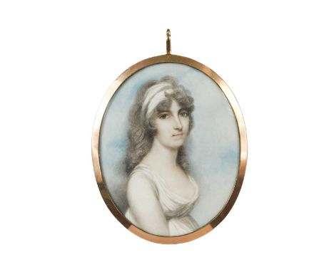 Andrew Plimer (British, 1763-1837) Portrait miniature of a lady, traditionally said to be Jane (née Mildmay), Lady St John-Mi
