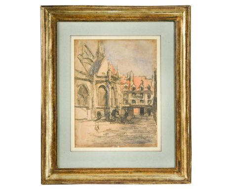 Walter Richard Sickert RA RBA (British, 1860-1942)  La rue Ste Catherine et les vieilles arcades, Dieppe, 1898 signed 'Sicker