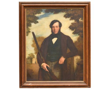 Circle of Ramsay Richard Reinagle RA (British, 1775-1862) Portrait of a man, believed to be a member of the Lacon family, hol