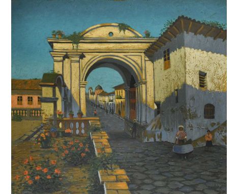 South American School, early 20th century The Queen's Arch (Arco de la Reina), Calle García Moreno, Quito, Ecuadorsigned 'A. 