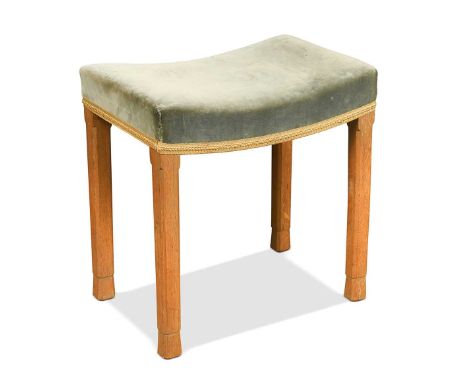 A Coronation stool for H. M. Queen Elizabeth II 1953, the oak frame stamped to the underside of the frame 'ER CORONATION'49 x
