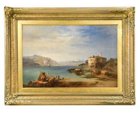 James Vivien De Fleury (British, 1847-1902) Pallanza, Lake Maggioresigned 'JvdeFleury' and dated 1859 lower right, titled ver