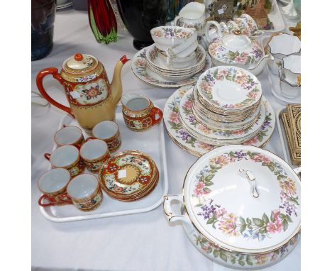 A Paragon "Country Lane" dinner and tea service, 36 pieces approx; a Midori Japanese part coffee set