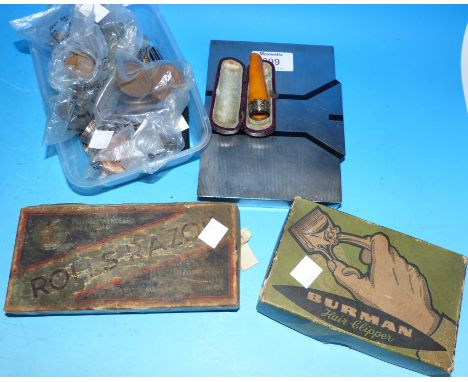 A Dunhill ladies lighter; another; an amber cheroot holder; various collectables and coins