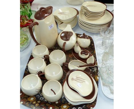 A 1950's Carltonware "Windswept" part tea, coffee & dinner service, 40 pieces approx (teapot rim and 1 cup a.f.)