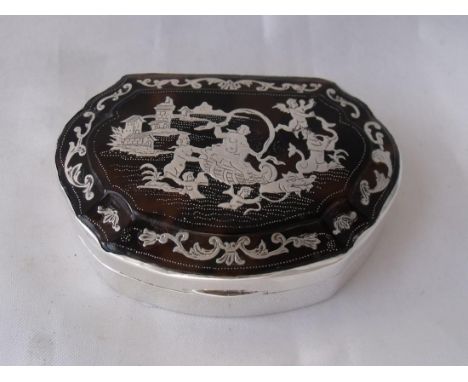 SNUFF BOX TORTOISESHELL with inlaid sides    