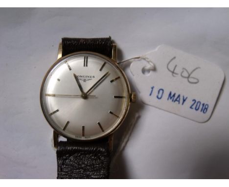 Gents 9ct Longines wrist watch with second sweep   