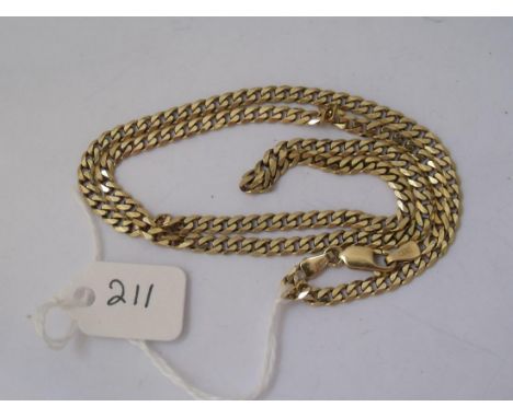 9ct flat curb link chain 20” long 12g     
