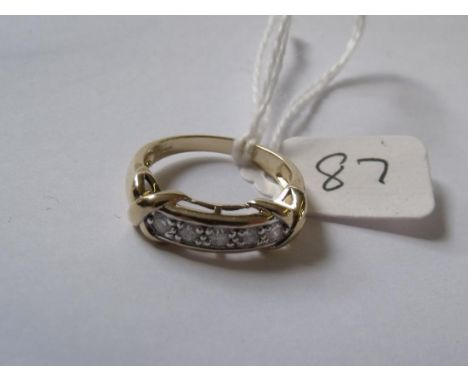 A good  diamond half hoop ring mounted   in 9ct         