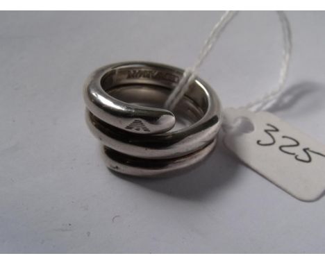 A heavy silver Emporio Armani ring  15.5g  approx size N       