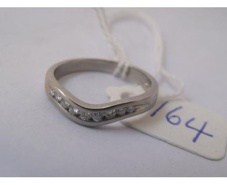 Platinum diamond set wishbone ring size(O)    