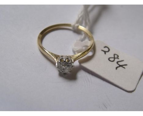 18ct gold solitaire diamond ring  approx size  N        