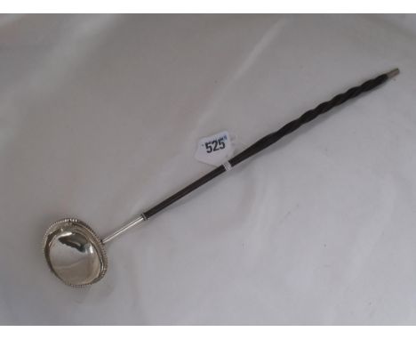 Georgian toddy ladle with punched rim and twisted handle.   14in long.         