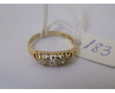 Antique 18ct 5 stone diamond ring   (later hallmarked) size N       