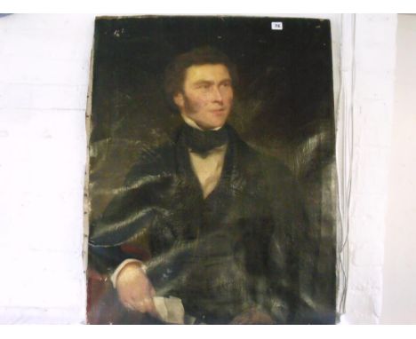 Early Victorian School - half length portrait of a gent  36" x 27"        