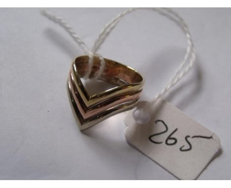 A tri colour9ct ring approx size L     