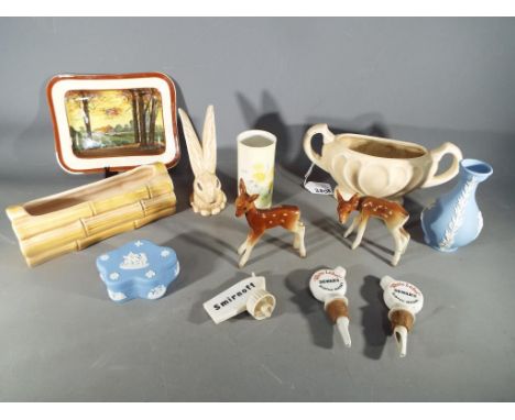 A mixed lot to include Sylvac 5375, 1298,  Royal Doulton picture plate, Royal Worcester Palissy vase and other