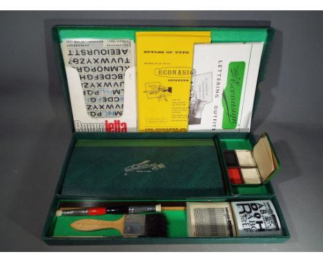A vintage Econasign 'Civic' lettering outfit, contained in original box, appears unused.