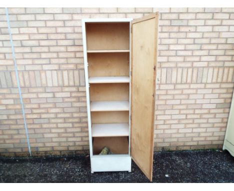 A vintage kitchen larder pantry cupboard with single door approximate height 183 cm x 52 cm x 42 cm