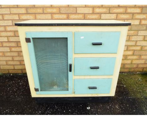 A vintage larder kitchen pantry cupboard single door storage approximate height 84 cm x 92 cm x 40 cm