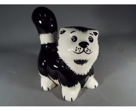 Lorna Bailey limited edition ceramic figurine entitled Cat Fluffy issued 1 out of 1 and measuring approximately 13 cm high x 