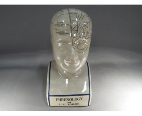 Phrenology - a large ceramic phrenology head, measuring approximately 30 cm [h].