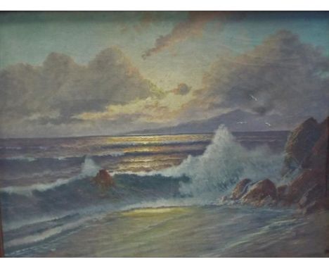 Franz Waldegg (Austrian 1888 - 1966) - A framed oil on canvas of a seascape, signed lower right by the artist, titled 'Adriat